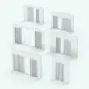 Dual Sliding Door Revit Family - SLD-OX-XO-Bi-Part shown in different sizes and configurations to showcase its parametric versatility. Ideal for modern and contemporary luxury residential, commercial or hospitality projects, this fully parametric sliding door Revit family will transform your spaces in just a few clicks.