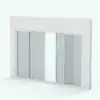 Dual Sliding Door Revit Family - SLD-OX-XO-Bi-Part in 3D and rendered in black and white (ambient occlusion style) to show the details and shapes better. Whether you are designing a luxury house or a commercial space, this Revit family will seamlessly blend into your project in just a few clicks. Don't wait any longer and add this sliding door Revit family to your personal assets today.