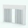 Quad Sliding Door Revit Family - SLD-OXX-XXO-Bi-Part in 3D and rendered in black and white (ambient occlusion style) to show the shapes better. Ideal for residential, commercial and hospitality settings, this fully parametric sliding door Revit family is the perfect complement to your modern and contemporary interior design projects.