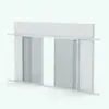 Sliding Revit Pocket Door Family - SLD-PX-XP Bi-Part in 3D and rendered in black and white (ambient occlusion style) to show the details and shapes better. Ideal for residential, commercial and hospitality settings, this fully parametric and easy to use Revit pocket door is a great solution to saving space. Get it today and see for yourself.