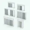 Sliding Door Revit Family With Screen - SLD-XXO Multi-Slide shown in different sizes and configurations to showcase its parametric flexibility. This Revit family allows you to change the overall dimensions, positions of the movable panels and materials for full customization. Ideal for residential, commercial and hospitality projects, this sliding door Revit family will make your spaces look luxurious and elegant. Get it today and see for yourself.