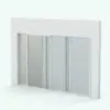 Sliding Door Revit Family With Screen - SLD-XXO Multi-Slide in 3D and rendered in black and white (ambient occlusion style) to show the shapes and details better. Ideal for visually connect your interior and exterior spaces and make them feel bigger, this fully parametric and easy to use sliding door Revit family will elevate your projects to new heights in just a few clicks.