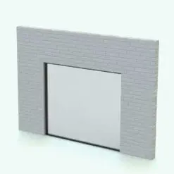 Fixed Revit Window Family - SLW-E1a in 3D and rendered embedded in a white brick wall and black window frame. This Revit family is fully parametric, easy to use and ready to render. Just load it into your project, select the materials (or use the provided ones) and hit the render button. Don't wait any longer and add this Revit window family to your personal assets today.