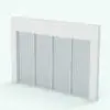 Quad Pane Fixed Revit Window Family in 3D and rendered in black and white (ambient occlusion style) to show the details and shapes better. Don't wait any longer to streamline your Revit workflow and download this Revit window family today.