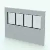 Fixed Quad Revit Window Family embedded in a white brick wall and rendered with a black metallic frame finish. This Revit family is fully parametric, easy to use and ready to render. Just load it into your project, set the dimensions and hit the render button for instant results. Don't wait any longer and add this Revit window family to your personal assets today.