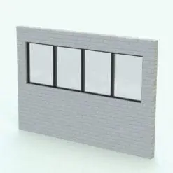 Fixed Quad Revit Window Family embedded in a white brick wall and rendered with a black metallic frame finish. This Revit family is fully parametric, easy to use and ready to render. Just load it into your project, set the dimensions and hit the render button for instant results. Don't wait any longer and add this Revit window family to your personal assets today.