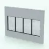 Quad Simple Revit Window Family embedded in a white brick wall and rendered with a dark metallic frame finish. This Revit family is fully parametric, easy to use and ready to render. Just load it into your project, select the size and hit the render button for immediate results. Don't wait any longer and download this FREE Revit window family today.