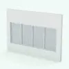 Quad Simple Revit Window Family in 3D and rendered in black and white (ambient occlusion style) to show the details better. Whether used in residential, commercial or hospitality projects, this fully parametric and luxurious looking Revit window family will transform your spaces in just a few clicks.