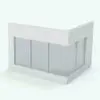Corner Window Revit Family in 3D and rendered in black and white (ambient occlusion style) to show the shapes better. Ideal for residential, commercial or hospitality settings, this fully parametric and easy to use corner window Revit family will streamline your workflow in just a few clicks. Get it now and see for yourself.