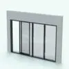 Sliding Window Revit Family embedded in a white brick wall and rendered with a dark colored metallic frame material. This Revit window is fully parametric and it even includes a door that opens and closes to connect interior with exterior spaces. Ideal for residential, commercial and hospitality settings, this sliding window Revit family will streamline your workflow in just a few clicks. Get it today and see for yourself.