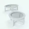 Circular-Elliptical Coffee Table Revit Family in 3D and rendered without any materials to show the details better. Ideal for living rooms, offices, bedrooms, stores and more, this fully parametric and easy to use coffee table Revit family will transform your spaces and bring a touch of elegance and livability to them.