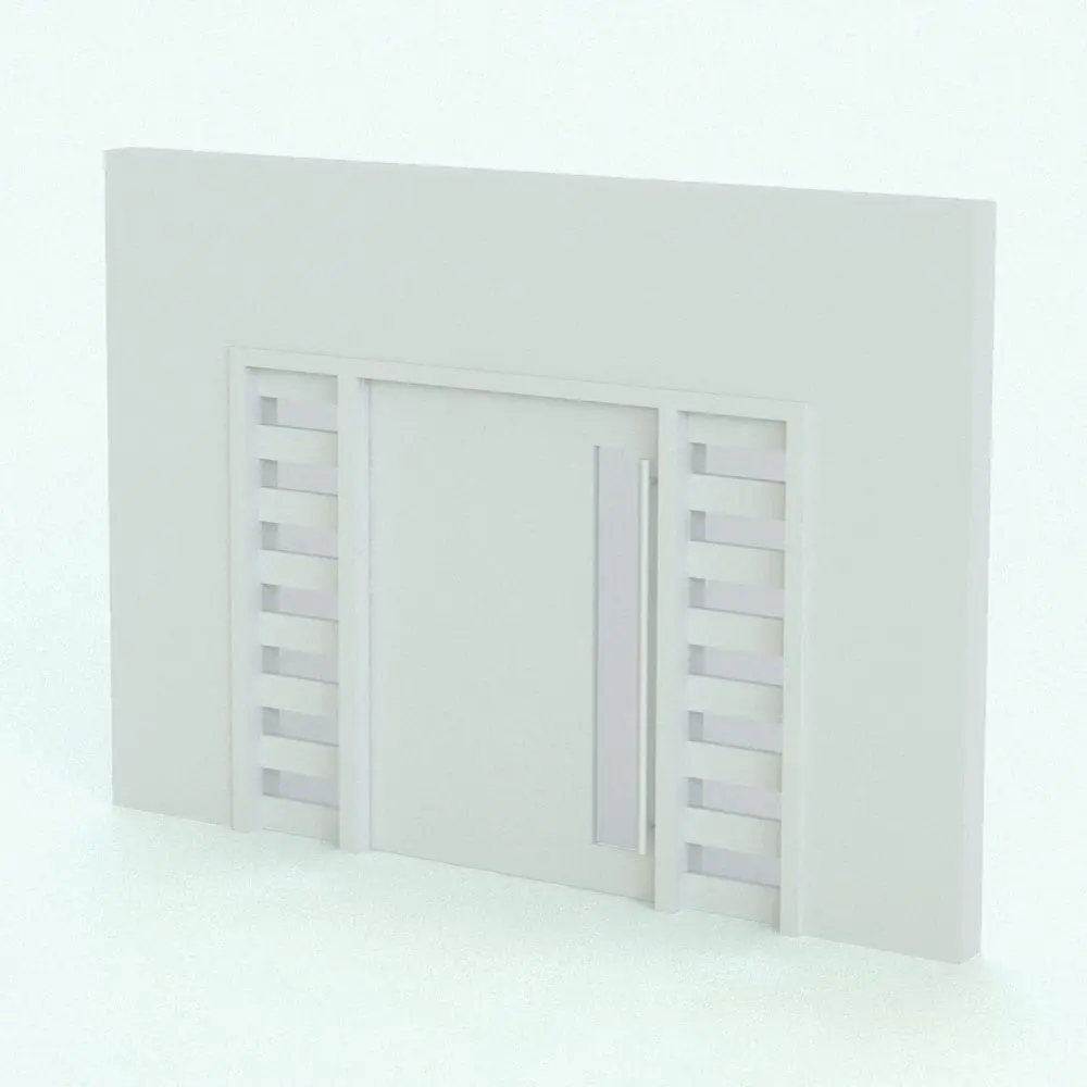 Revit Family / 3D Model - Modern Pivot Revit Door Family Perspective Modern Pivot Revit Door Family in 3D and rendered in black and white (ambient occlusion style) to show the shapes and details better. Whether used in residential or commercial spaces, this Revit door family will seamlessly blend into any Revit project in just a few clicks.