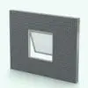 Awning Revit Window Family - T450N shown embedded in a gray brick wall and rendered with a light colored metallic frame finish. This Revit family is fully parametric, easy to use and ready to render! And the best part is that it belongs to our FREE Revit families category! So go ahead and download this Revit window family today. No credit card required.