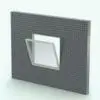 Hopper Revit Window Family shown embedded in a gray brick wall and rendered in a light colored metallic frame finish. Ideal for residential, commercial and hospitality projects, this fully parametric and easy to use Revit window family will seamlessly blend to any project. And the best part of all is that it belongs to our FREE Revit families category, so go ahead and download it today. no credit card required.