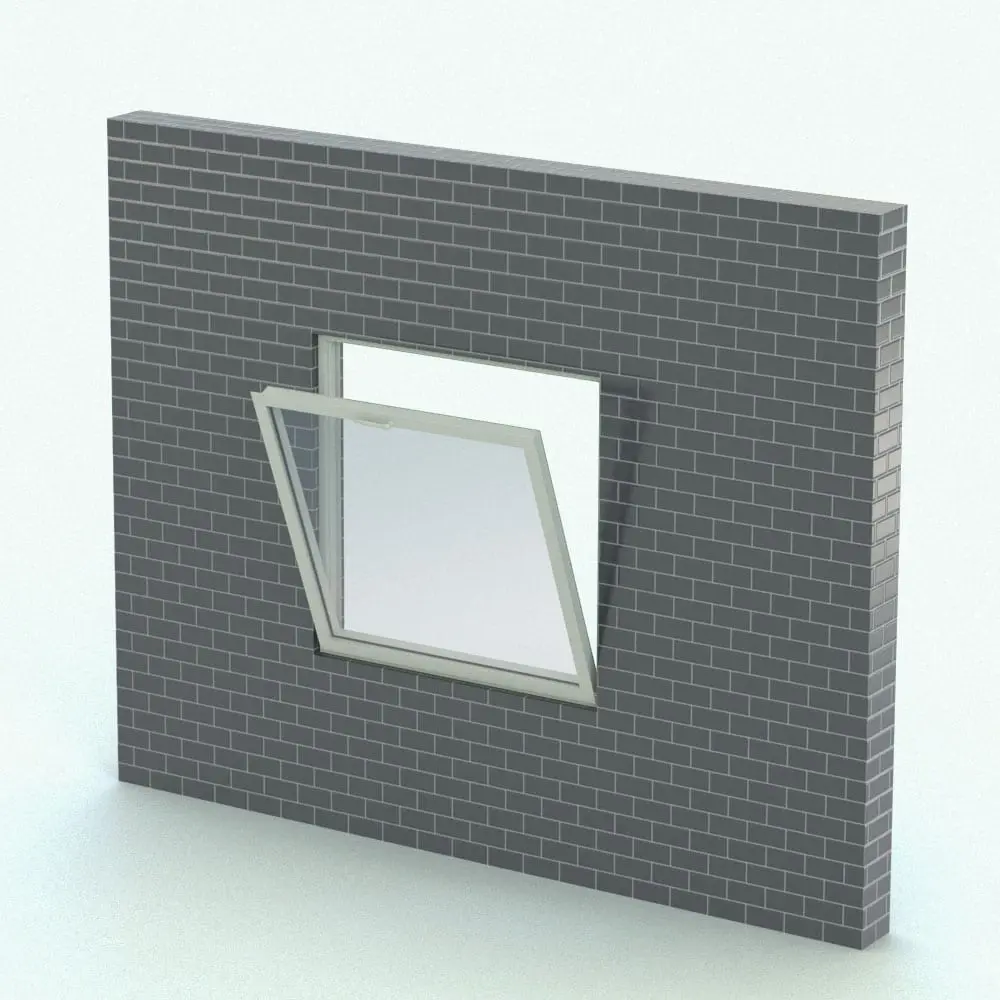 Revit Family / 3D Model - Hopper Revit Window Family - T450N Rendered in Revit Hopper Revit Window Family shown embedded in a gray brick wall and rendered in a light colored metallic frame finish. Ideal for residential, commercial and hospitality projects, this fully parametric and easy to use Revit window family will seamlessly blend to any project. And the best part of all is that it belongs to our FREE Revit families category, so go ahead and download it today. no credit card required.