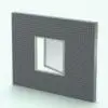 XL Casement Revit Window Family embedded in a gray brick wall and rendered in a light colored metallic frame finish. This Revit family is fully parametric, easy to use and ready to render. Just load it into your project, select the size and hot the render button for instant results. And the best part is that it belongs to our FREE Revit families category, so download this Revit window family and start using it today.