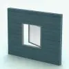 XL Casement Revit Window Family shown embedded in a teal colored wooden wall and rendered in a gray colored metallic frame material. Ideal for residential, commercial or hospitality projects, this fully parametric and easy to use Revit window family will streamline your Revit workflow in just a few clicks. Plus it is part of our FREE Revit families category! So download it now. No credit card required.