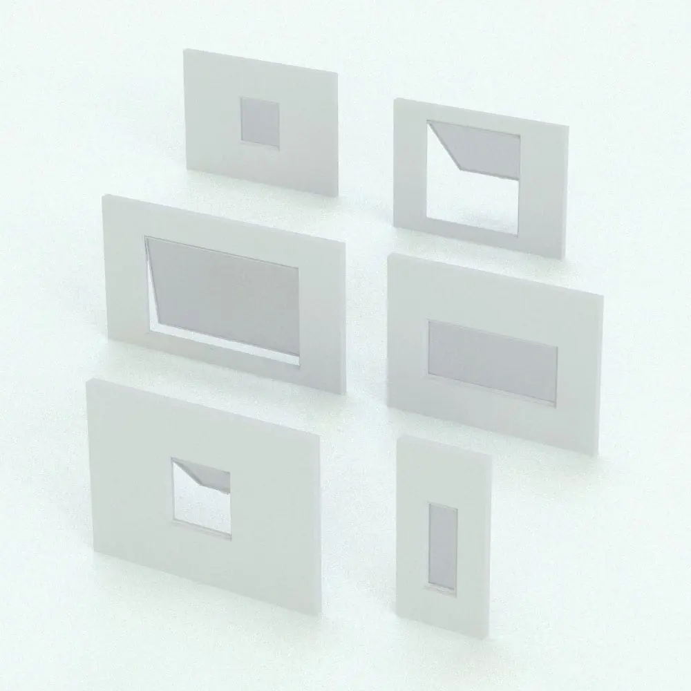 Revit Family / 3D Model - Awning Revit Window Family - T600N Variations Awning Revit Window Family shown in different sizes and configurations to showcase its parametric flexibility. This Revit family allows you to change the overall dimensions, the opening percentage, the materials and even its position within the wall. Don't wait any longer and get this Awning Revit Window Family today.