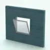 Hopper Revit Window Family shown embedded in a teal colored wooden wall and rendered in a gray colored metallic frame finish. This Revit family is fully parametric, easy to use and ready to render. Plus, it is part of our FREE Revit families category, so don't wait any longer and download this Revit window family today. No credit card required.