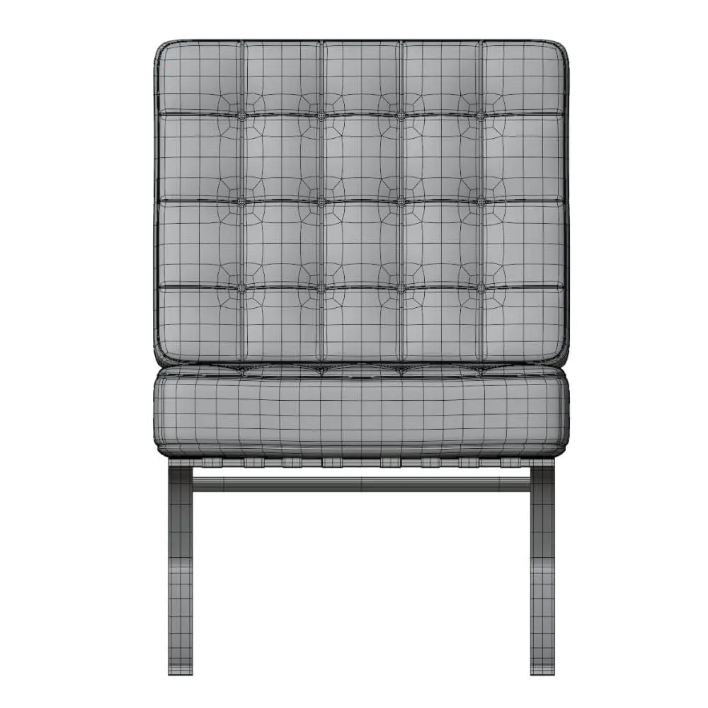 Revit Family / 3D Model - Barcelona Chair 3D Model - Revit Family Front View Barcelona Chair 3D Model - Revit Family front view where you can see the clean topology of this chair 3D model. Ideal for modern and contemporary spaces, this high-quality chair 3D model will bring a touch of coziness and charm to all your projects. Get it today for FREE. No credit card required.