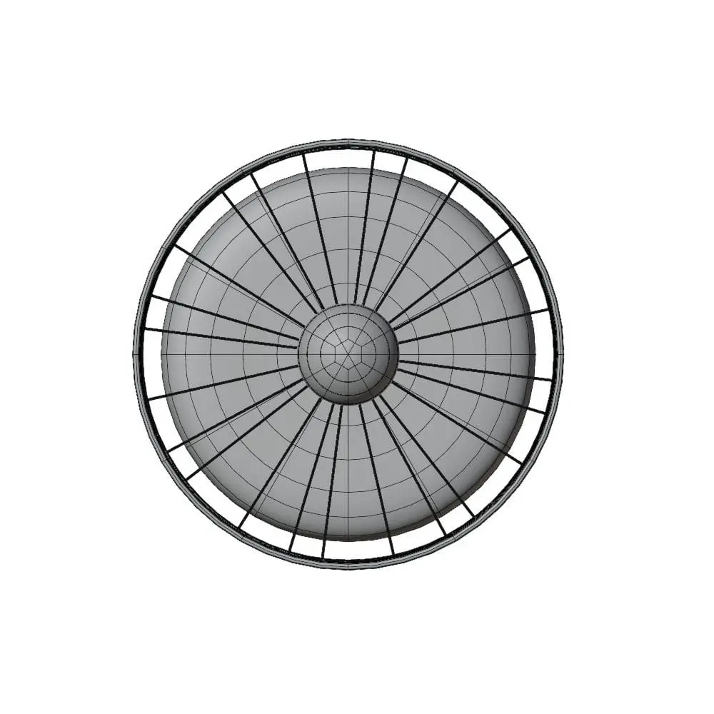 Revit Family / 3D Model - Contemporary Cylindrical Table Lamp 3D Model Top View Contemporary Cylindrical Table Lamp 3D Model in top view and displayed in wireframe to visualize the topology. In this image, the internal structure of the lamp 3D model can also be seen. Ideal for living rooms, bedrooms, spas, offices and more, this table lamp will elevate your render in just a few clicks.