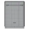 Tubular Handle Dishwasher 3D Model in front view and displayed in wireframe to showcase its clean topology. Whether used in residential or commercial settings, this high-quality dishwasher 3D model is suitable for kitchens, restaurants or product visualizations. Get it today and see for yourself.
