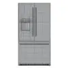 Refrigerator 3D Model With Bottom Freezer in front view and displayed in wireframe to showcase its clean topology. This refrigerator 3D model was built with high standards, it is very easy to use and ready to render. Just load it into your project, load the provided textures and hit the render button for instant results. Don't let this opportunity go by and add this Refrigerator 3D Model With Bottom Freezer to your cart today.
