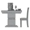 Elegant Square Dining Table 3D Model With Leather Chairs in side view and rendered in wireframe mode to showcase the clean topology of all its pieces. This dining table 3D model includes all the pieces shown on the image for a complete look. Ideal for modern or contemporary interior design projects, this complete dining table 3D model set will transform your spaces in just a few clicks.