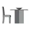 Glass Dining Table 3D Model With Leather Chairs in side view and rendered in wireframe to showcase its clean and professional topology. This table 3D model was created with the highest standards in the industry to provide your with a professional and optimized result. Don't wait any longer and add this dining table 3D model to your personal assets today.