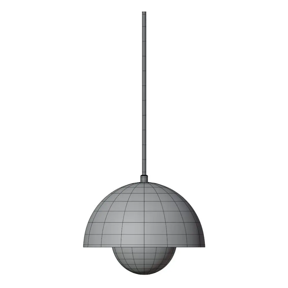 Revit Family / 3D Model - Minimalistic Drop Light Fixture 3D Model View Minimalistic Drop Light Fixture 3D Model in front/side view and rendered in wireframe mode to showcase its clean topology. This light fixture 3D model was crafted using the highest standards in the industry so you can have a professional built and professional looking 3D model.