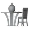 Modern High Dining Table 3D Model in side view and rendered in wireframe mode to visualize its clean and professional topology. Whether you need a complement for your project or a focal point in your render, this high-quality dining table 3D model will transform your spaces and make them look elegant and classy.