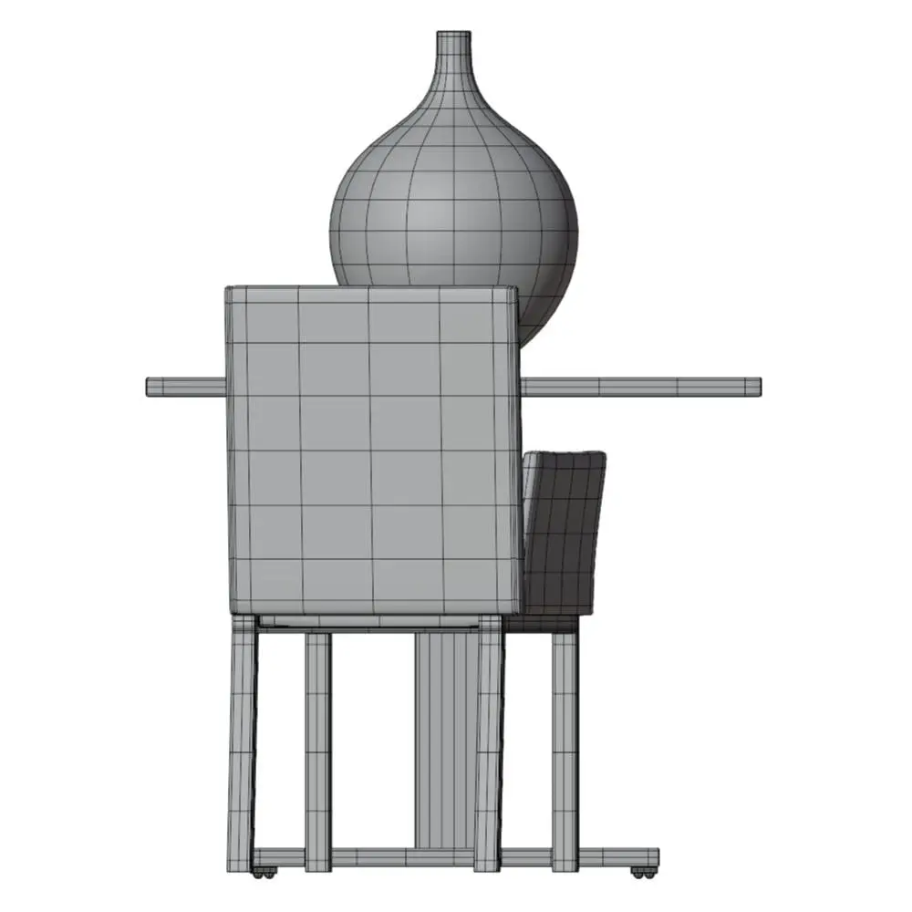 Revit Family / 3D Model - Metal Base Dining Table 3D Model Front View Metal Base Dining Table 3D Model in front view and rendered in wireframe mode to showcase the clean topology of all the pieces. Ideal for modern and contemporary interior design projects, this dining table 3D model will make your projects stand out in just a few clicks.
