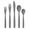 Modern Silverware - Cutlery 3D Model Set in top view ad rendered in wireframe mode to showcase its quad topology better. Whether you need a complement for your project or silverware for product visualizations, this cutlery 3D model set can serve both purposes.