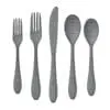 Minimalistic Modern Silverware - Cutlery 3D Model in top view and rendered in wireframe mode to show its clean and professional topology. Use this cutlery 3D model to enhance your 3D visualizations and make them feel professional and complete.