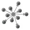 Modern Spider Chandelier 3D Model in top view and rendered in wireframe style to show its quad topology. This chandelier 3D model was created using the highest standards in modeling and UV'ing so you can have a professional looking 3D model to use in your projects.