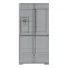Quad-Door Modern Refrigerator 3D Model in front view and rendered in wireframe to showcase the topology better. This model is professionally built, easy to use and ready to render. Just load it into your project, load the provided textures and hit the render button for instant results. Don't wait any longer and add this refrigerator 3D model to your cart today.