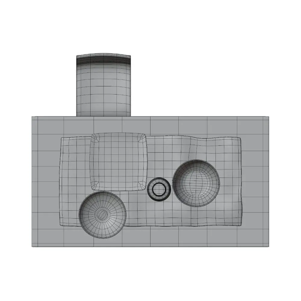 Revit Family / 3D Model - Sleek Dining Table 3D Model Top View Sleek Dining Table 3D Model in top view and rendered in wireframe mode to showcase the topology. Ideal for modern and elegant projects, this professional built, easy to use and ready to render dining table 3D model will transform your spaces in just a few clicks.