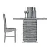 Layered Base Dining Table 3D Model in side view and rendered in wireframe mode to show the quad topology better. Ideal for modern and contemporary interior design projects, this fully dressed dining table 3D model will transform your spaces in just a few clicks.