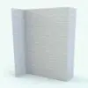 Curves Wall Panels Revit Cladding Family in 3D and rendered in a white finish. Ideal for modern and contemporary interior design projects, this fully parametric, easy to use and ready to render Revit cladding family will elevate your interior designs to new heights in just a few clicks.