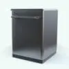 Tubular Handle Dishwasher 3D Model rendered in Vray in a stainless steel finish and black base. This dishwasher 3D model is ideal for kitchen visualizations, making them look photoreal and finished. Don't let this opportunity go by and add this dishwasher 3D model to your cart today.