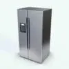 Double Door Refrigerator 3D Model rendered in Vray with a stainless steel finish and a realistic water dispenser panel. Ideal for modern kitchens, restaurants or showrooms, this refrigerator 3D model is the perfect addition to make your projects stand out.