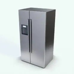 Double Door Refrigerator 3D Model rendered in Vray with a stainless steel finish and a realistic water dispenser panel. Ideal for modern kitchens, restaurants or showrooms, this refrigerator 3D model is the perfect addition to make your projects stand out.