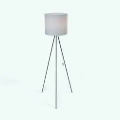 Minimalistic Tripod Standing Lamp 3D Model rendered in Vray with dark colored legs and a white lamp shade. This lamp 3D model even includes the power cable and controls to make it look even more realistic. Don't wait any longer and add this standing lamp 3D model to your cart today.
