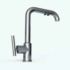 Modern Kitchen Faucet 3D Model rendered in Vray with a stainless steel finish and black accents. This faucet 3D model was crafted with the highest standards in the industry to ensure your projects look professional and finished. Don't wait any longer and get this kitchen faucet 3D model today.