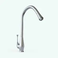 Elegant Modern Kitchen Faucet 3D Model rendered in Vray with a stainless steel material. This faucet 3D model is crafted with the highest modeling and UV standards so you can have a professional looking faucet 3D model that will make your renders stand out.
