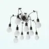 Modern Spider Chandelier 3D Model rendered in Vray with dark arms and frosted bulbs. This chandelier 3D model will add a touch of modernity to any project with its design-forward shape that will make it a focal point in your project. Don't let this opportunity go by and add this Spider Chandelier 3D Model to your cart today.