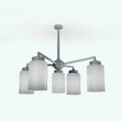 Radial Modern Chandelier 3D Model rendered in Vray with a stainless steel finish for the structure and frosted glass shades. This model's topology, textures and UV's are optimized for professional work. Ideal for stylish and elegant interior spaces, this chandelier 3D model will make your projects stand out.