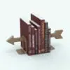 Arrow Bookends Decoration Revit Family in 3D and rendered in a light colored wood finish with books in red tones. Ideal for modern or contemporary interior design projects, this fully parametric and easy to use decoration Revit family will transform your spaces in just a few clicks.