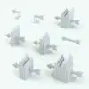 Arrow Bookends Decoration Revit Family shown in different configurations. This Revit family allows you to change the number of books, the materials, the visibility of the L-shapes and much more to give you full control over the look of this family. Ideal for residential or commercial projects, this decoration Revit family will elevate your projects to new levels.