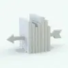 Arrow Bookends Decoration Revit Family in 3D and rendered in black and white (ambient occlusion style) to showcase the details and shapes better. Whether you need a complement for your project or a statement piece for your render, this fully parametric and easy to use Revit decor family will make your projects stand out.